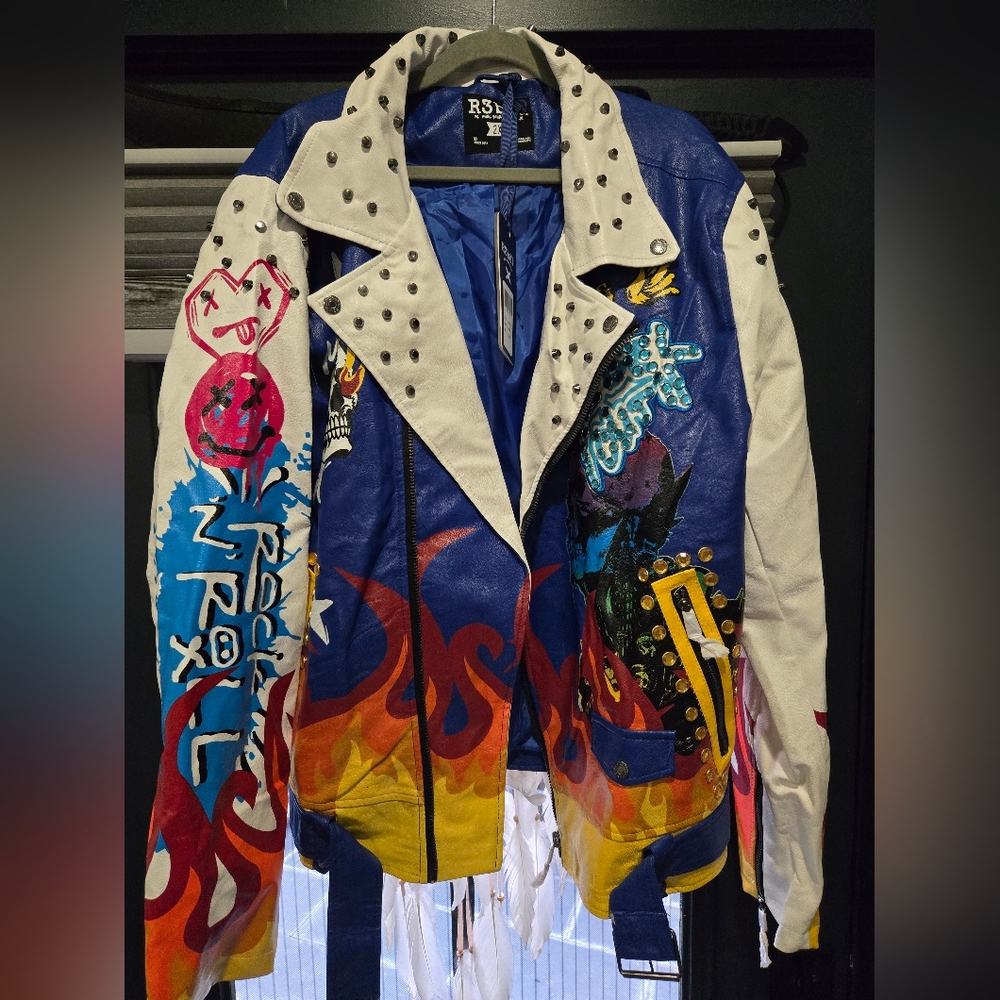 R3bel Leather Jacket 2XL This Is A Statement Jacket 💥💥🔥🔥